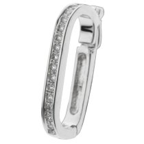 1x Rhodium on 925 Sterling Silver Oval CZ Interchangeable Connector Pearl Necklace Enhancer Shortener Clasp