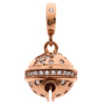14k Rose Gold Plated 925 Sterling Silver Jingle Bells Dangle Bead for European Charm Bracelets