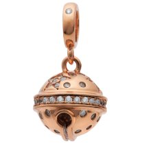 14k Rose Gold Plated 925 Sterling Silver Jingle Bells Dangle Bead for European Charm Bracelets