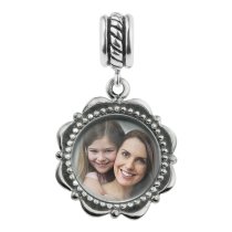 925 Sterling Silver Personalized Photo Dangle Charm Bead for European Charm Bracelets