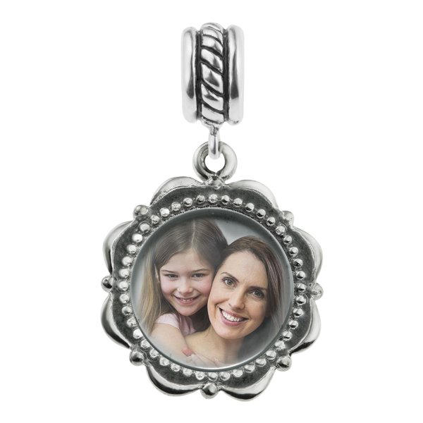 925 Sterling Silver Personalized Photo Dangle Charm Bead for European Charm Bracelets