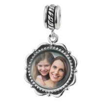 925 Sterling Silver Personalized Photo Dangle Charm Bead for European Charm Bracelets