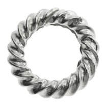 1x 925 Sterling Silver Round Twist Ring Pearl Necklace Enhancer Shortener Connector Clasp