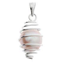 1x 925 Sterling Silver Spiral Wire Bead Carrier Cage Pendant Connector Bail 26mm x 10mm