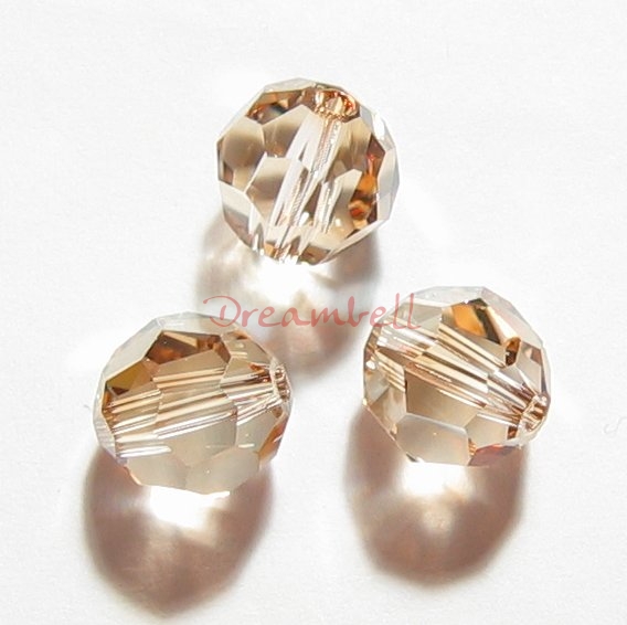 12x Swarovski Crystal Elements Round Faceted 5000 Golden Shadow 4mm