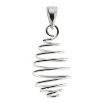 1x 925 Sterling Silver Spiral Wire Bead Carrier Cage Pendant Connector Bail 27mm x 14mm