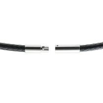 1x Stainless Steel Bayonet Clasp 2mm Black Braided Bolo Waxed Cotton Cord Rope Choker Necklace 24"
