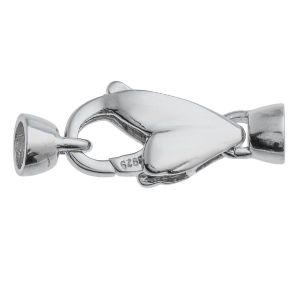 1x Rhodium on 925 Sterling Silver Flower Leaf Lobster Clasp Stringing Bracelet / Necklace Connector