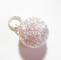 1x Sterling Silver Stardust Round Ball Stardust Charm Bead 10mm