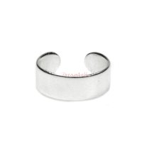 1x 925 Sterling Silver Round Plain Ring Clip-on Cuff Earrings / Ear Cuffs Wrap 13mm