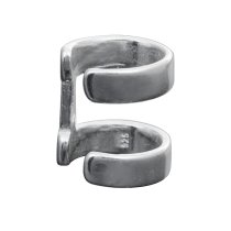 1x 925 Sterling Silver Round Double Ring Cuff Earring / Clip-on Ear Cuffs Wrap