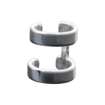 1x 925 Sterling Silver Round Double Ring Cuff Earring / Clip-on Ear Cuffs Wrap