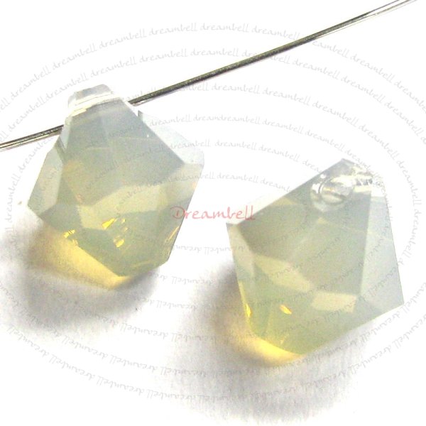 12x Swarovski crystal 6301 Top Drill Bicone Light Grey Opal 6mm