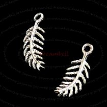 4x STERLING SILVER FEATHER DANGLE CHARM PENDANT 16mm