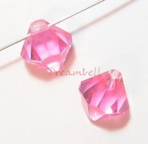 6x Swarovski Crystal 6328 Top Drill Bicone Pink Rose 8mm