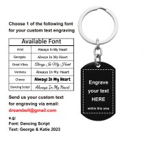 Personalized 1-sde Text Message Engraved Stainless Steel Custom Dog Tag Keychain Key Ring