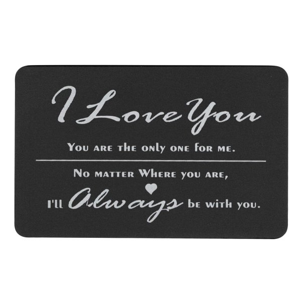 I Love You Forever Always Personalized Text Photo Engraved Wallet Mini Insert Love Note Card Family Anniversary Groom Bride Gift Keepsake