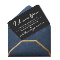I Love You Forever Always Personalized Text Photo Engraved Wallet Mini Insert Love Note Card Family Anniversary Groom Bride Gift Keepsake