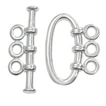 1x Sterling Silver 3 strand Toggle Clasp Heavy