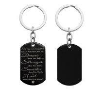 Braver Stronger Smarter Daughter Stainless Steel Personalized Text Engraved Dog Tag Keychain Key Ring