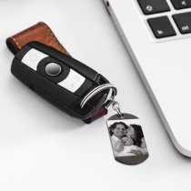 Personalized Text Message Engraved Stainless Steel to My Son Love Dad Custom Dog Tag Keychain Key Ring