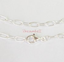 1x Sterling silver Oval Link Chain Necklace 3m 6mm w/ lobster 16″