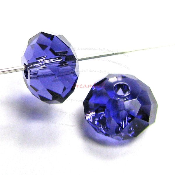 4x Swarovski Crystal Elements 5040 Briolette Bead Rondelle Spacer Purple Velvet 8mm