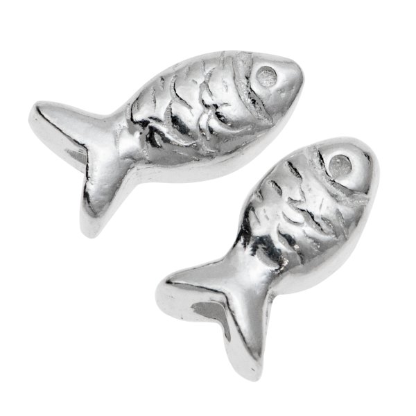 8x STERLING SILVER FISH BEAD CONNECTOR SPACER 6.8MM