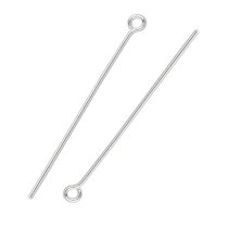 10x 925 Sterling Silver Open Eye Pins 2″ 24 Gauge