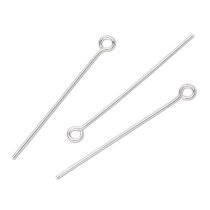 10x 925 Sterling Silver Open Eye Head Pins 22ga 1.5″