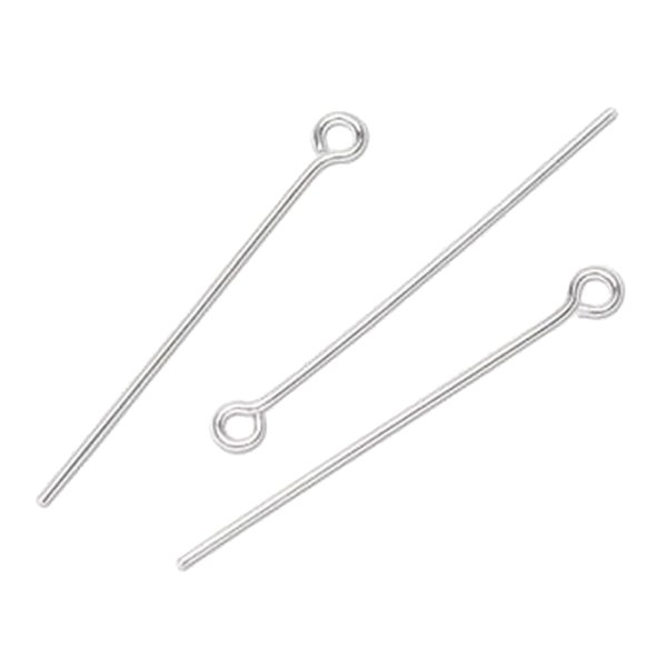 10x 925 Sterling Silver Open Eye Head Pins 22ga 1.5"