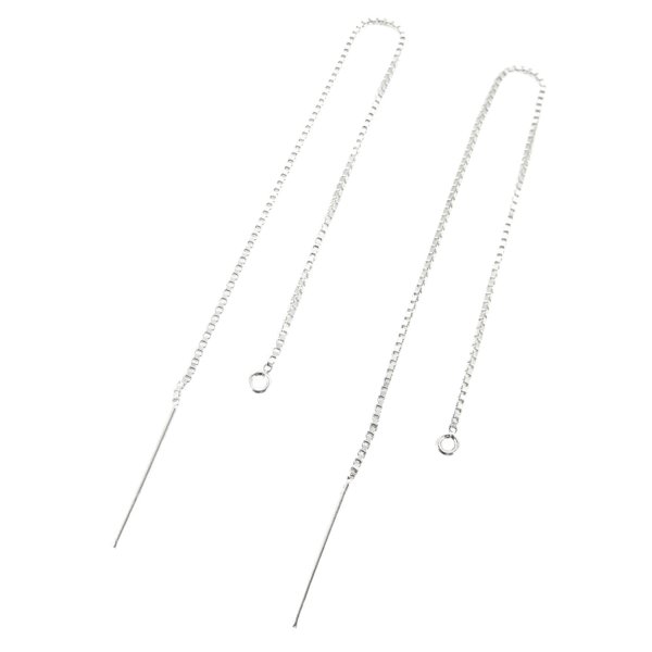 2x Sterling Silver EAR Wire Thread & Jump Ring Earwires 5 Inches