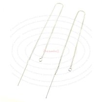2x Sterling Silver EAR Wire Thread & Jump Ring Earwires 5 Inches