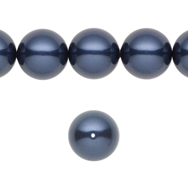 50x Swarovski Crystal Pearls 5810 Round Night Blue 8mm