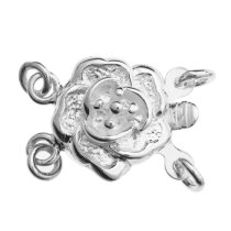 1x Sterling Silver Romance Rose Flower 2 Strand Pearl Box Clasp 9mm