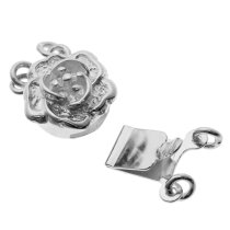 1x Sterling Silver Romance Rose Flower 2 Strand Pearl Box Clasp 9mm