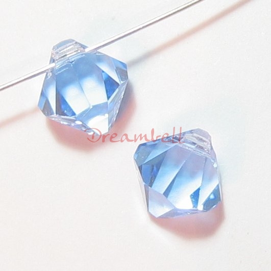 6x Swarovski crystal 6301Top Drill Bicone Light Sapphire 8mm