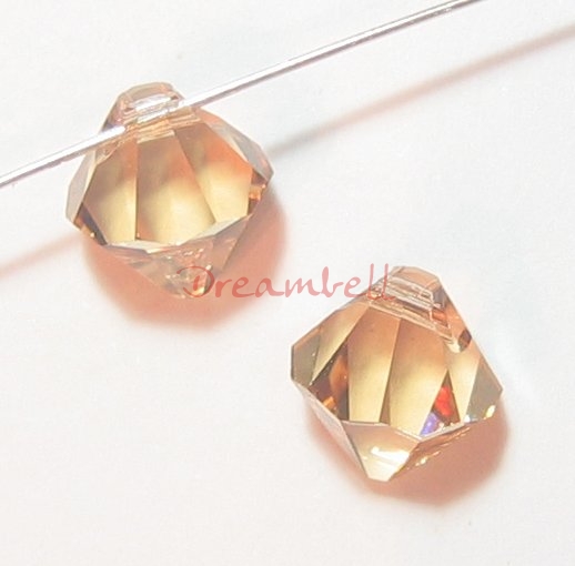 12x Swarovski crystal 6301Top Drill Bicone LIGHT COLORADO TOPAZ 6mm