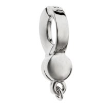 1x Rhodium on 925 Sterling Silver Cord Pendant Bail Connector Bead w/ Close Loop for European Charm Bracelets Necklace
