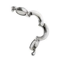 1x Rhodium on 925 Sterling Silver Cord Pendant Bail Connector Bead w/ Close Loop for European Charm Bracelets Necklace