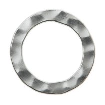2x Rhodium 925 Sterling Silver Round Hammered Wave Hoop Jump Ring Charm Link Connector 13mm Findings