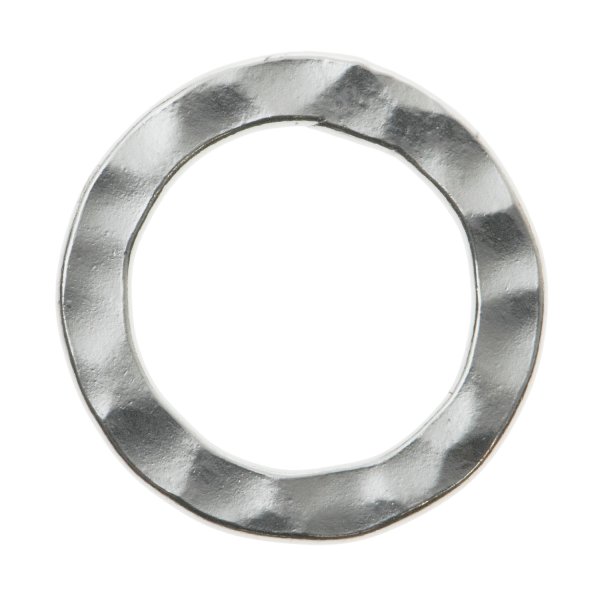 2x Rhodium 925 Sterling Silver Round Hammered Wave Hoop Jump Ring Charm Link Connector 13mm Findings