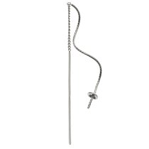 2x Rhodium on 925 Sterling Silver Threader Earrings Dangle Twisted Drop Pearl Bead Cap Tassel Chain Earwire Connector Findings