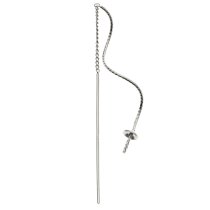 2x Sterling Silver Threader Earrings Dangle Twisted Drop Pearl Bead Cap Tassel Chain Earwire Connector Findings