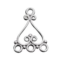 2x Bali Sterling silver Chandelier earring connector 18.5mm