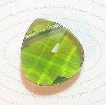 4x SWAROVSKI BRIOLETTE Pendant 11mm Olivine CRYSTAL 6012