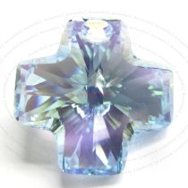1x Swarovski Elements Austrian Crystal 6866 Aquamarine Cross Pendant AB