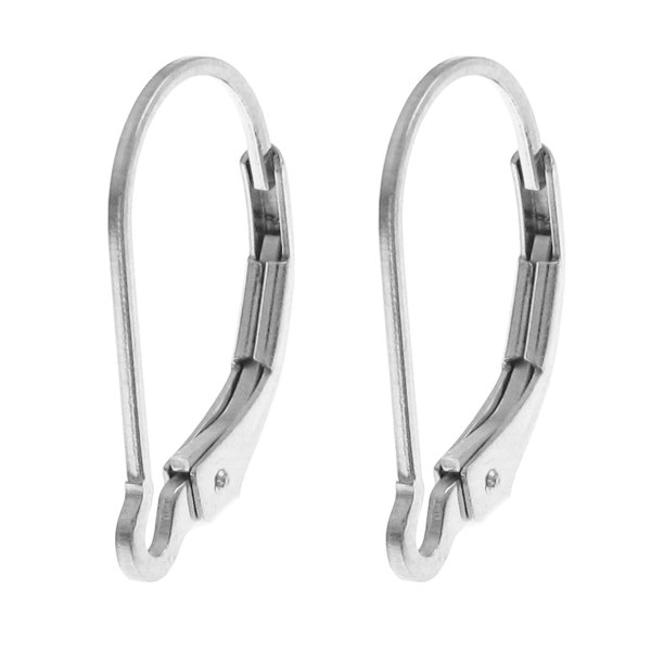 2 Sterling SILVER LEVERBACK earwire lever back EAR wire 15mm x 10mm