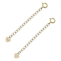 2″ 14k Gold Filled Oval Ring Rolo Chain Extender Removable Adjustable Extra Links for Necklace Jewelry