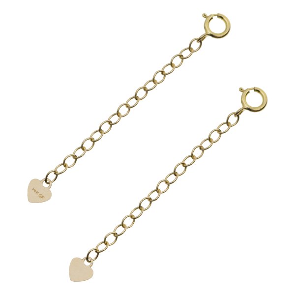 2" 14k Gold Filled Oval Ring Rolo Chain Extender Removable Adjustable Extra Links for Necklace Jewelry